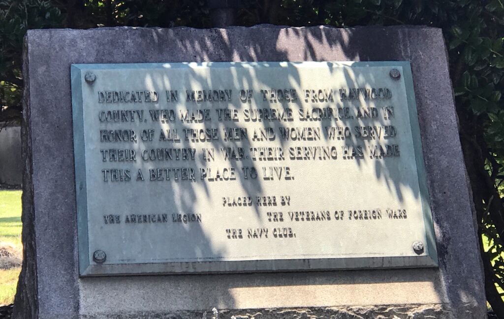 HAYWOOD COUNTY SUPREME SACRIFICE WAR MEMORIAL