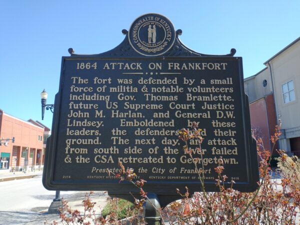 1864 ATTACK ON FRANKFORT WAR MEMORIAL MARKER BACK
