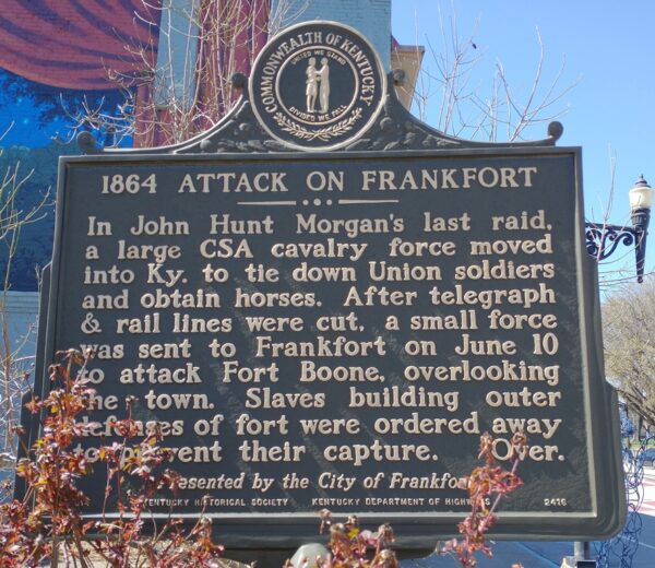 1864 ATTACK ON FRANKFORT WAR MEMORIAL MARKER FRONT