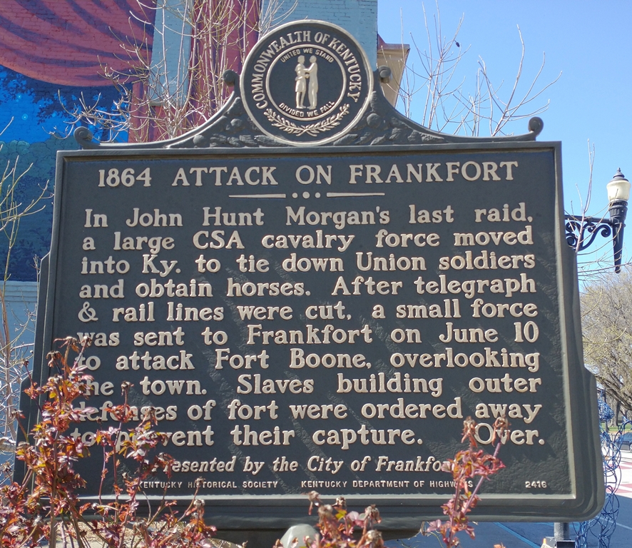 1864 ATTACK ON FRANKFORT WAR MEMORIAL MARKER FRONT