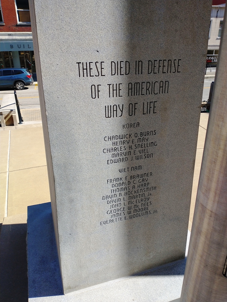 FRANKLIN COUNTY WAR VETERANS MEMORIAL STONE A