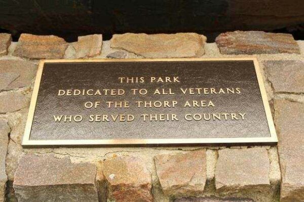 THROP VETERANS MEMORIAL PARK PLAQUE