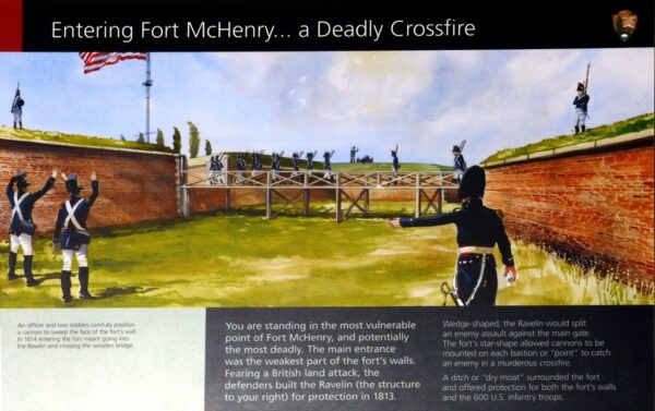 ENTERING FORT MCHENRY WAR MEMORIAL PANEL