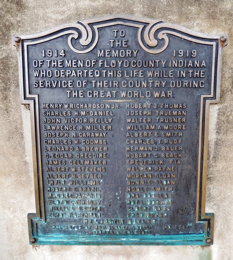 FLOYD COUNTY GREAT WORLD WAR MEMORIAL PLAQUE