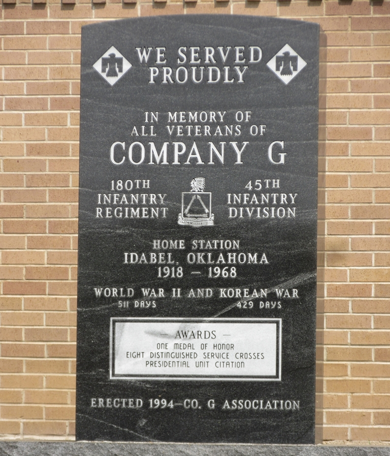 IN MEMORY OF ALL VETERANS OF COMPANY G MEMORIAL PLAQUE