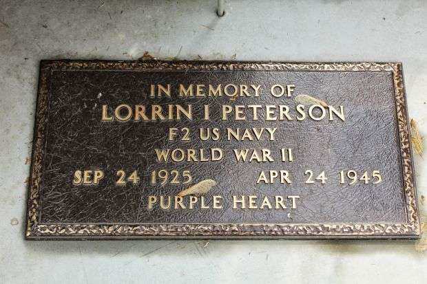 F2 LORRIN I PETERSON MEMORIAL TREE PLAQUE