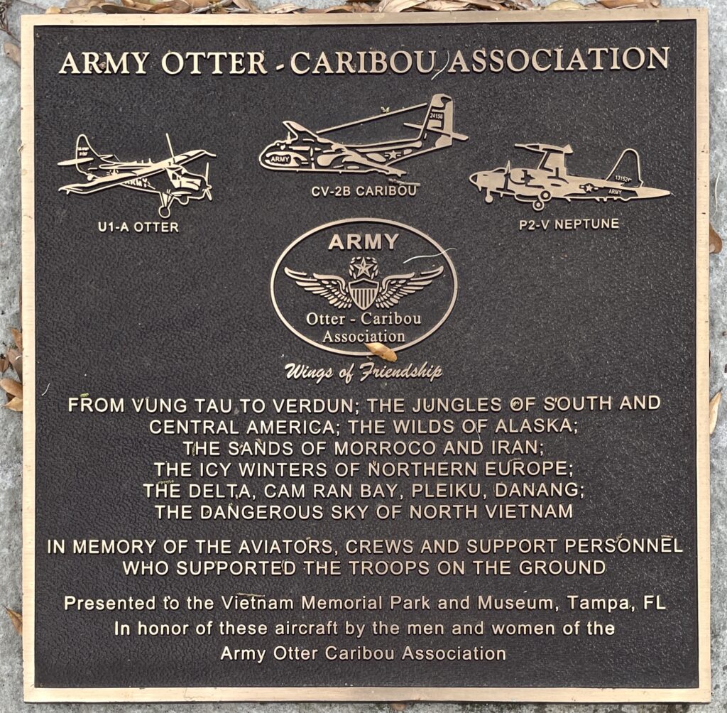 ARMY OTTER-CARIBOU ASSOCIATION MEMORIAL PLAQUE