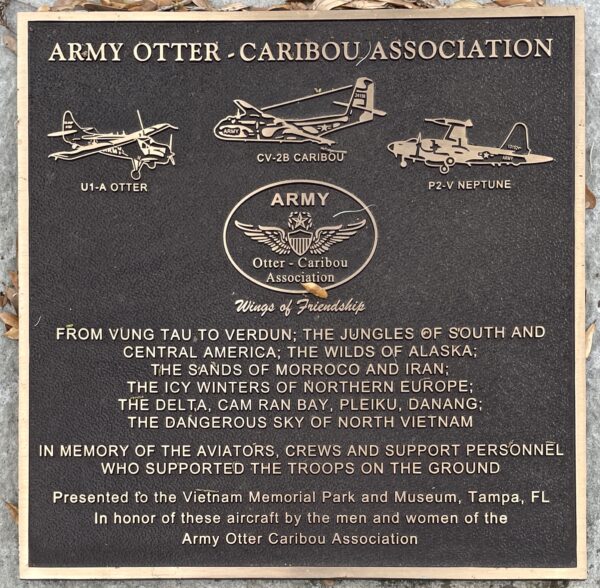 ARMY OTTER-CARIBOU ASSOCIATION MEMORIAL PLAQUE