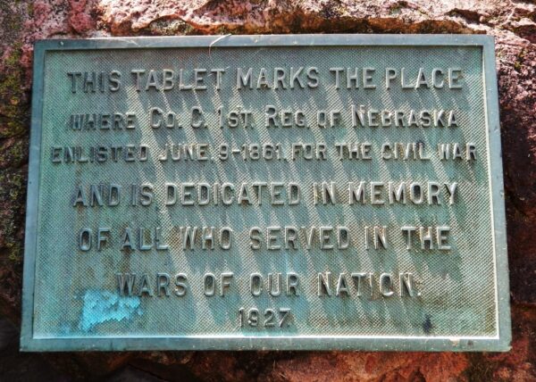CO. C, 1ST REG. OF NEBRASKA WAR MEMORIAL PLAQUE