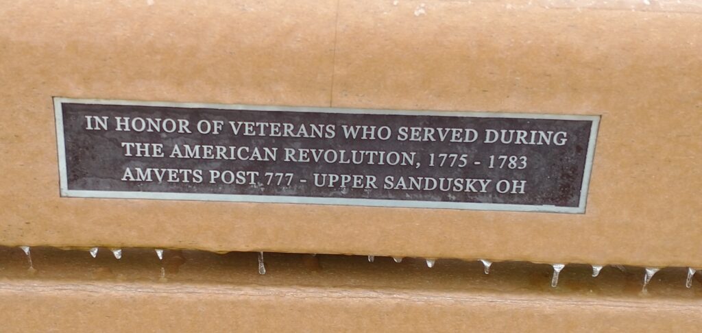 AMERICAN REVOLUTION WAR MEMORIAL BENCH PLAQUE