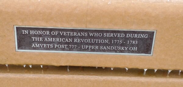 AMERICAN REVOLUTION WAR MEMORIAL BENCH PLAQUE