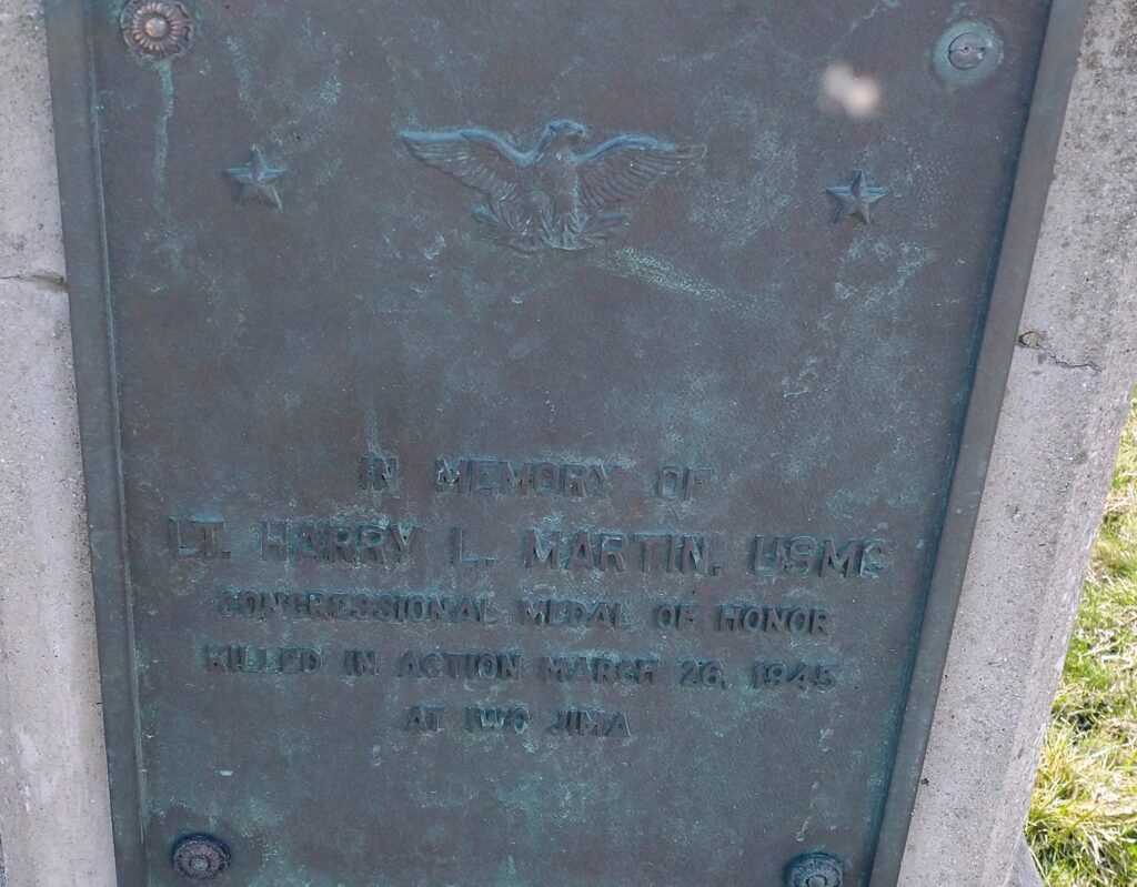 LT. HARRY L. MARTIN, USMC MEDAL OF HONOR SANUSKY AVENUE BRIDGE MEMORIAL PLAQUE