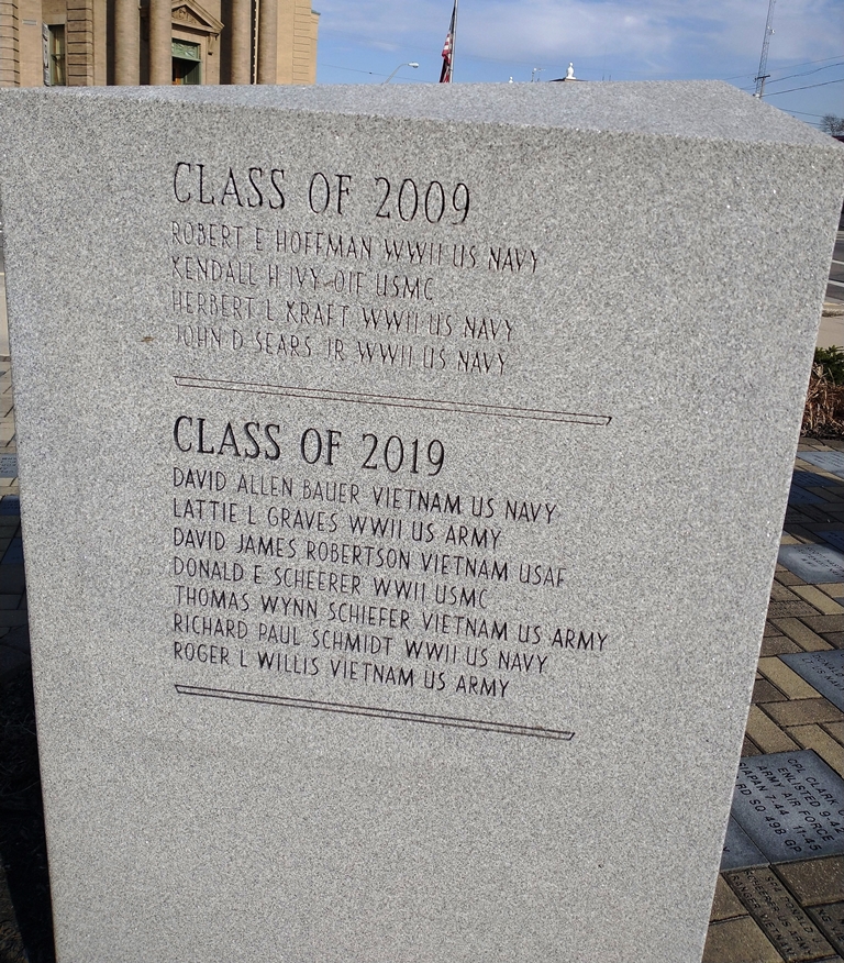 CRAWFORD COUNTY VETERANS CLASS OF MEMORIAL SIDE B