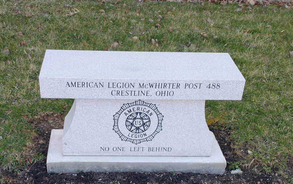 AMERICAN LEGION MCWHIRTER POST 488 CRSTINE MEMORIAL BENCH