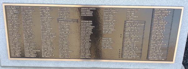 CRAWFORD COUNTY HONOR ROLL WAR MEMORIAL STONE B
