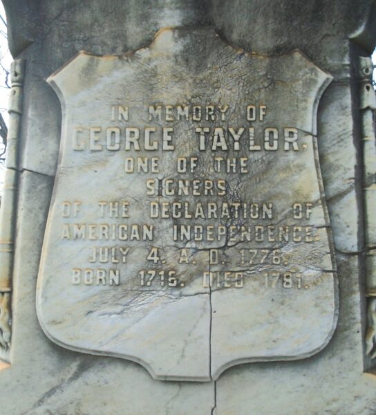 REVOLUTIONARY SOLDIER GEORGE TAYLOR WAR MEMORIAL STONE