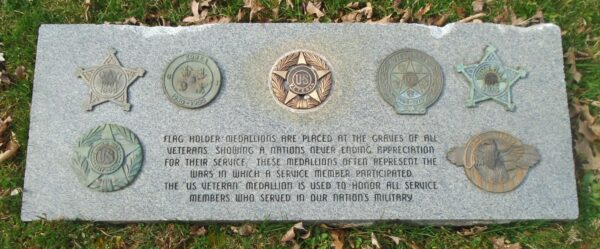 VETERAN FLAG HOLDER MEDALLIONS