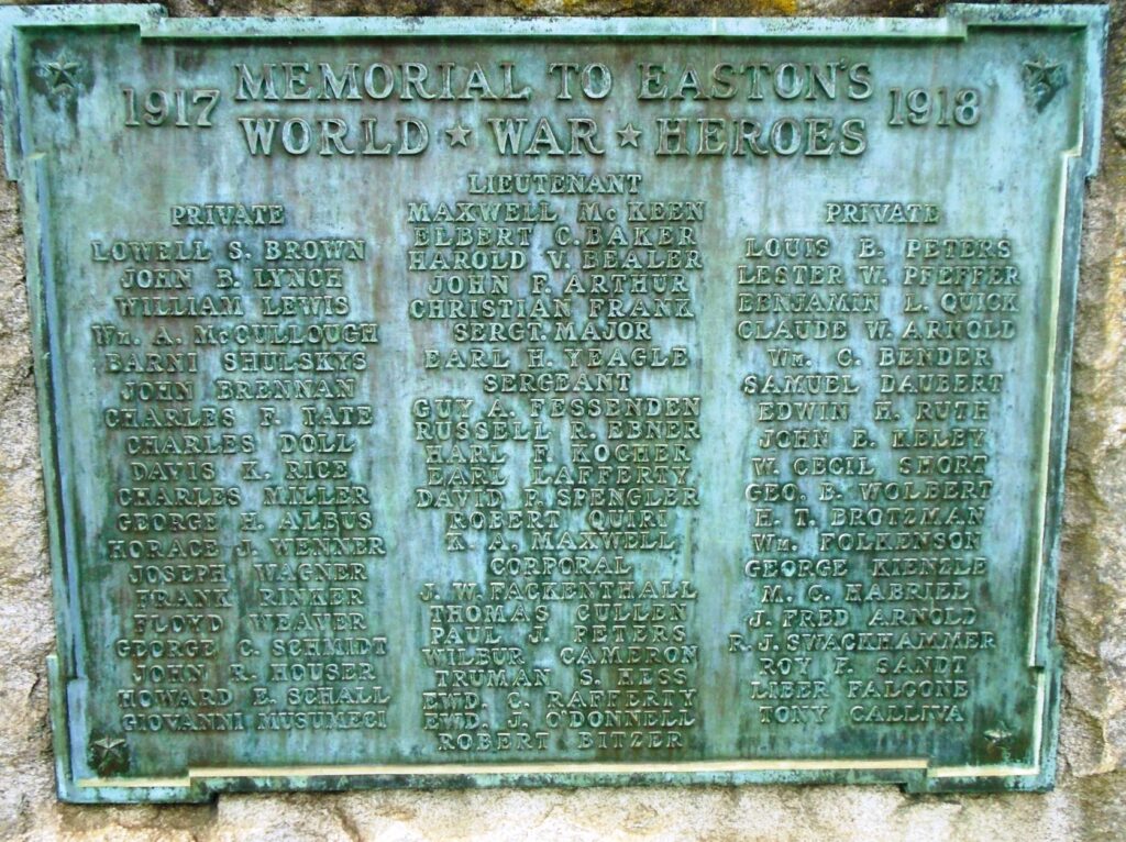EASTON’S WORLD WAR HEROES MEMORIAL PLAQUE A