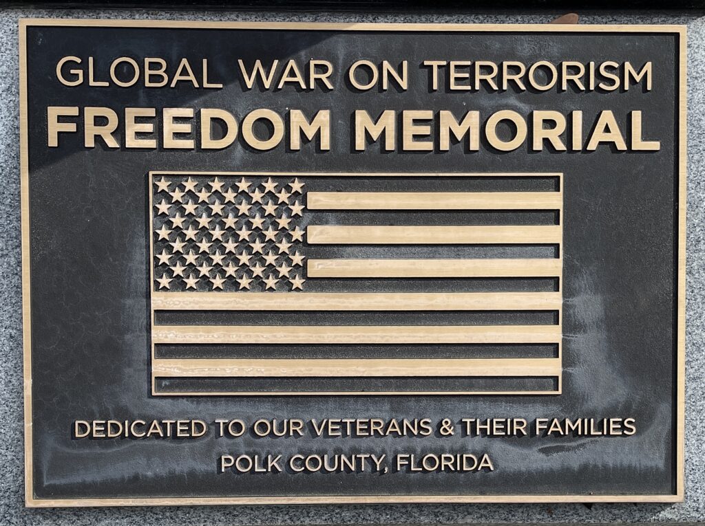 POLK COUNTY GLOBAL WAR ON TERRORISM FREEDOM MEMORIAL PLAQUE