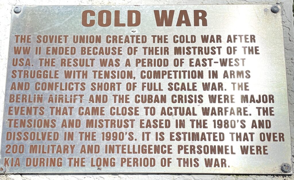 MELBOURNE COLD WAR MEMORIAL PLAQUE