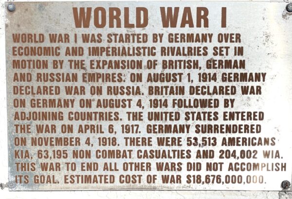 MELBOURNE WORLD WAR I MEMORIAL PLAQUE