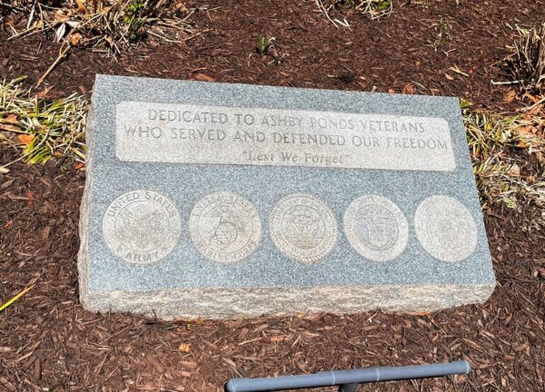 ASHBY PONDS WAR VETERANS MEMORIAL