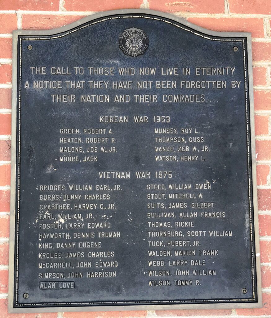 LOUDON COUNTY KOREAN WAR AND VIETNAM WAR MEMORIAL PLAQUE