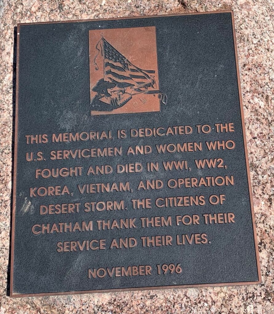 CHATHAM ALL WAR VETERANS MEMORIAL PLAQUE