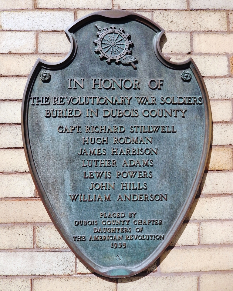 REVOLUTIONARY WAR SOLDIERS BURIED IN DUBOIS COUNTY MEMORIAL PLAQUE