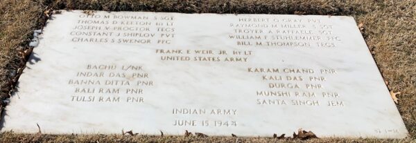 INDIAN ARMY JUNE 15 1944 MEMORIAL