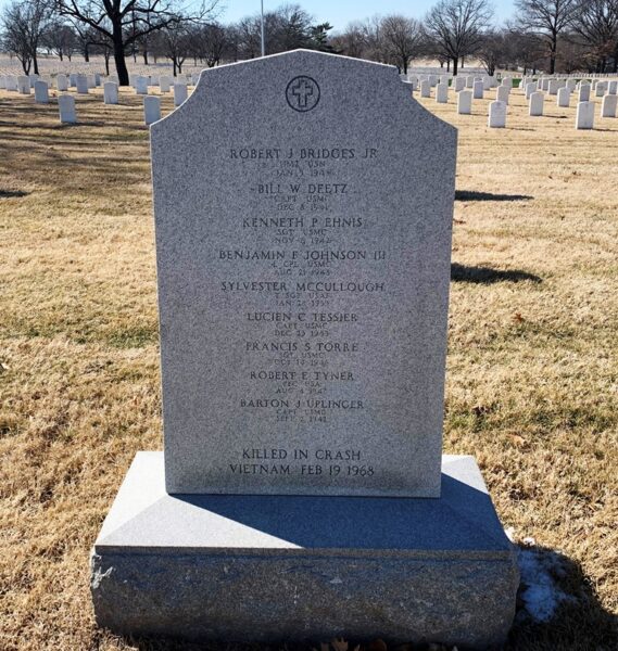 KILLED IN CRASH VIETNAM FEB. 19 1968 MEMORIAL