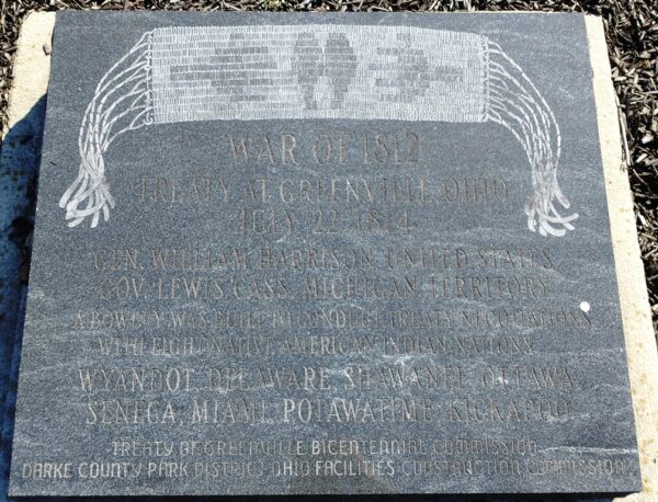 WAR OF 1812 TREATY AT GREENVILLE, OHIO MEMORIAL TABLET