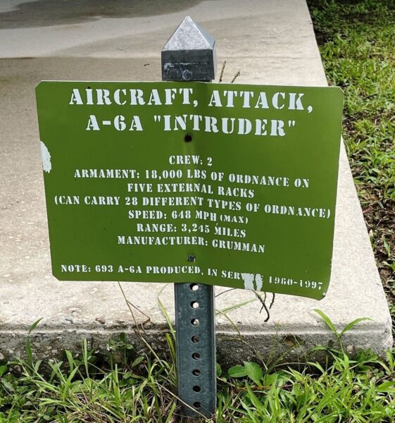 AIRCRAFT, ATTACK, A-6A “INTRUDER” MEMORIAL PLAQUE