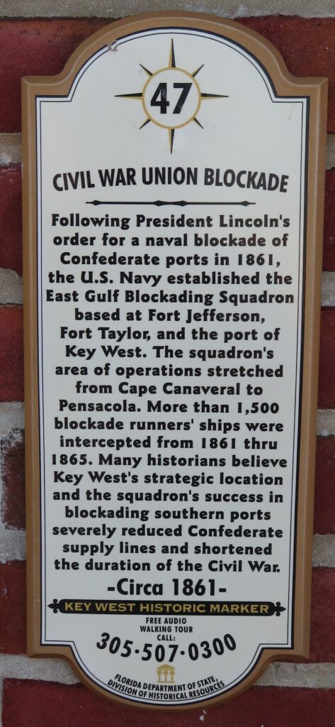 CIVIL WAR UNION BLOCKADE MEMORIAL PLAQUE