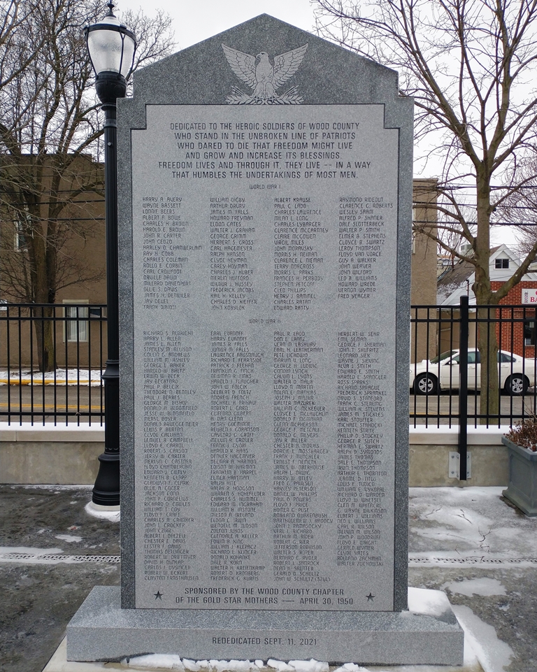 WOOD COUNTY WORLD WAR I AND WORLD WAR II VETERANS MEMORIAL