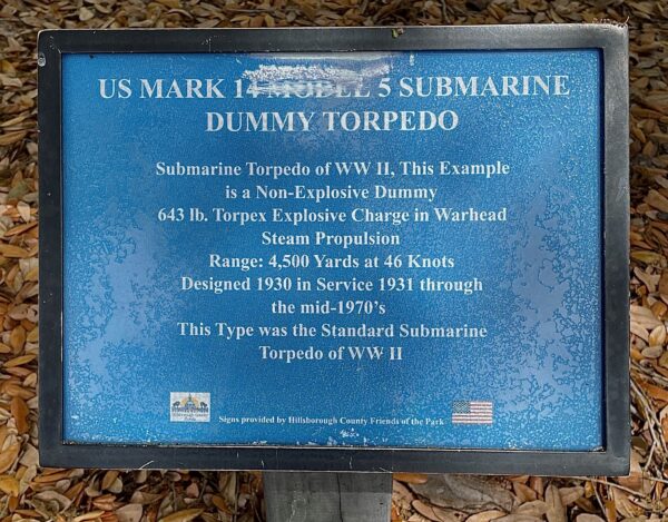 US MARK 14 MODEL 5 SUBMARINE DUMMY TORPEDO MEMORIAL PLAQUE