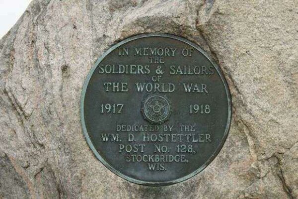 STOCKBRIDGE WORLD WAR I MEMORIAL PLAQUE