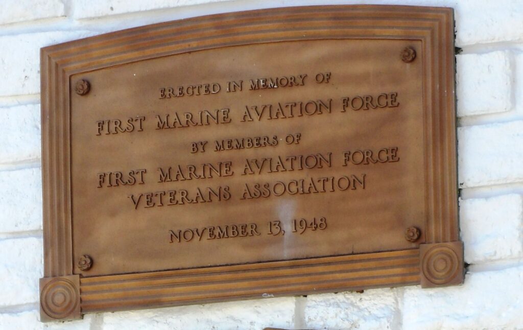 FIRST MARINE AVIATION FORCE WAR MEMORIAL PLAQUE A