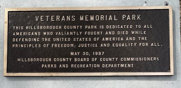 HILLSBOROUGH COUNTY VETERANS MEMORIAL PLAQUE
