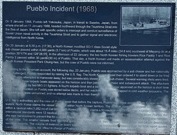 PUEBLO INCIDENT MEMORIAL PLAQUE