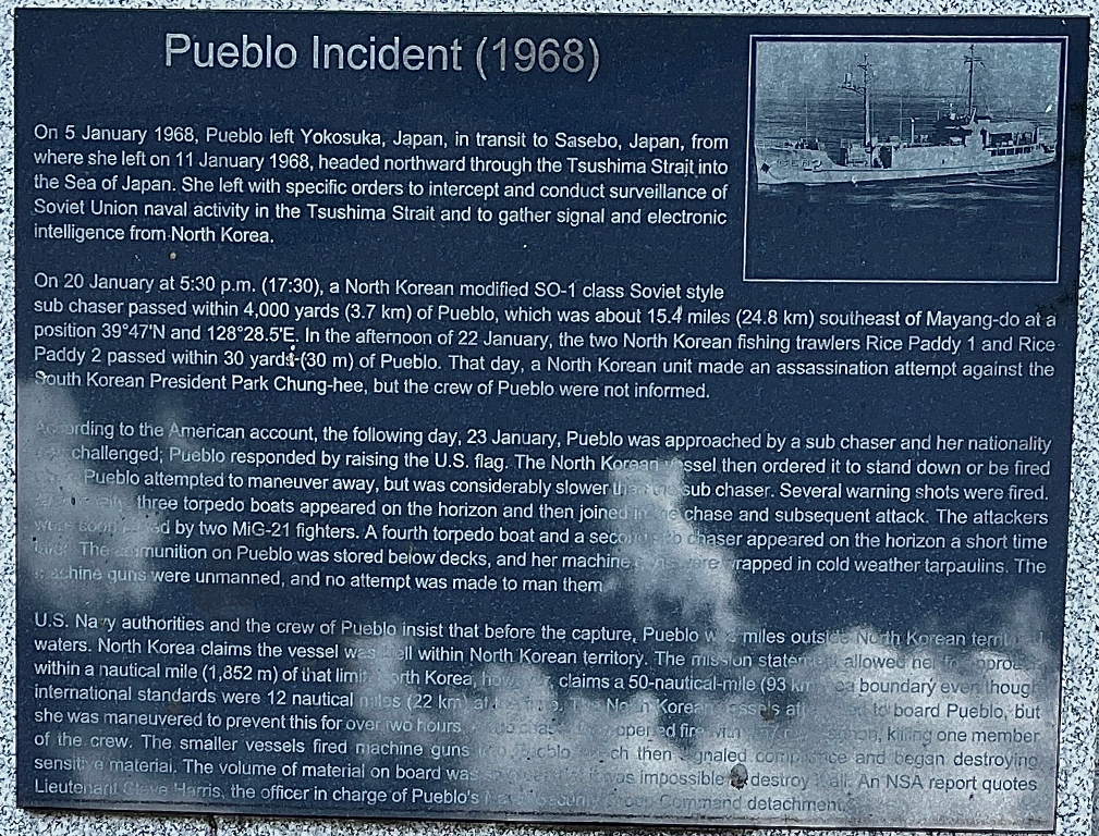 PUEBLO INCIDENT MEMORIAL PLAQUE