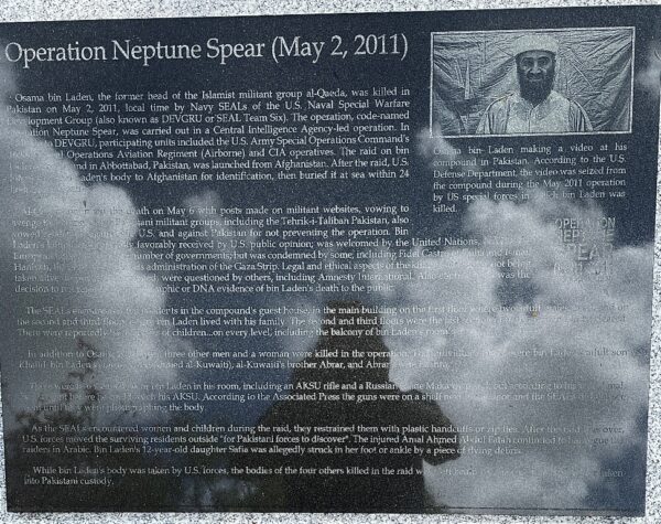 OPERATION NEPTUNE SPEAR MEMORIAL PLAQUE