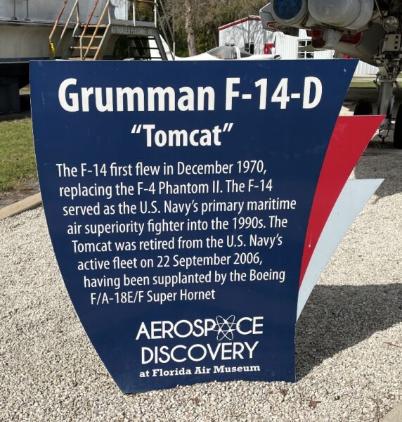 GRUMMAN F-14-D “TOMCAT” MEMORIAL AIRCRAFT PLAQUE