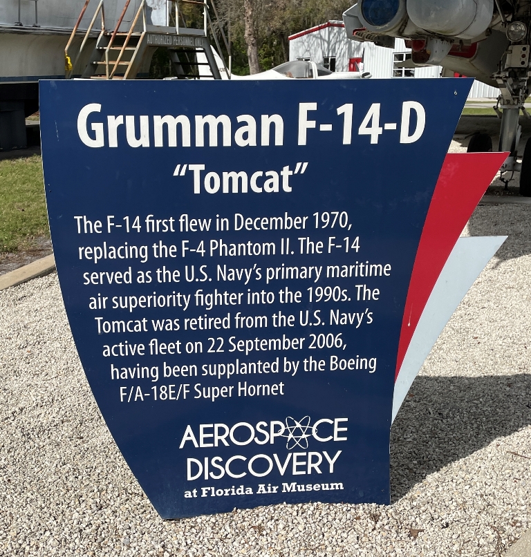 GRUMMAN F-14-D “TOMCAT” MEMORIAL AIRCRAFT PLAQUE