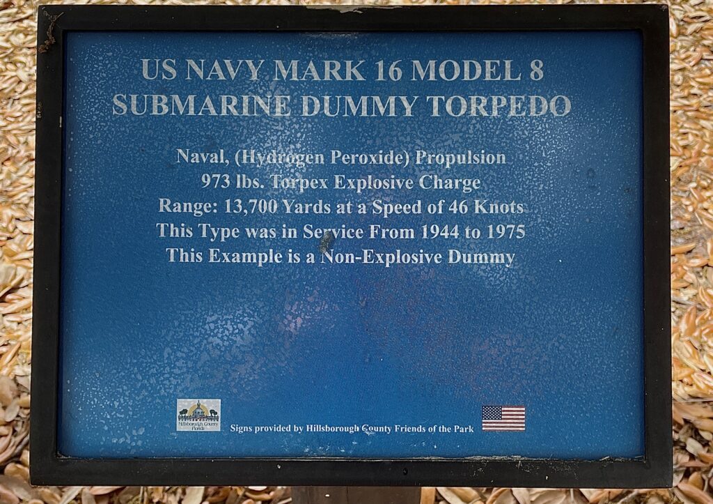 US NAVY MARK 16 MODEL 8 SUBMARINE DUMMY TORPEDO MEMORIAL PLAQUE