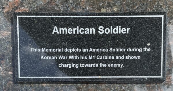AMERICAN SOLDIER WAR MEMORIAL PLAQUE