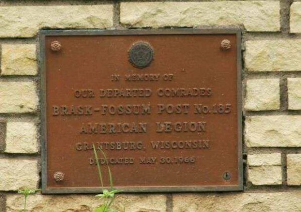 AMERICAN LEGION POST 185 VETERANS MEMORIAL PLAQUE