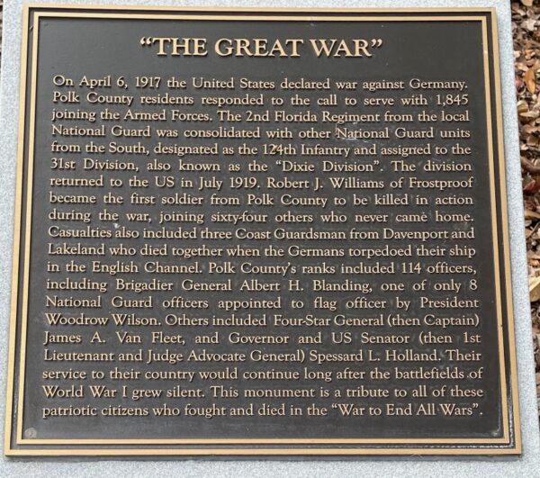 “THE GREAT WAR” MEMORIAL PLAQUE