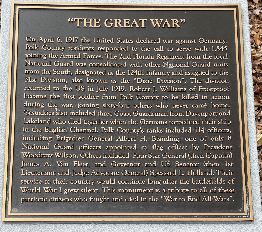 “THE GREAT WAR” MEMORIAL PLAQUE