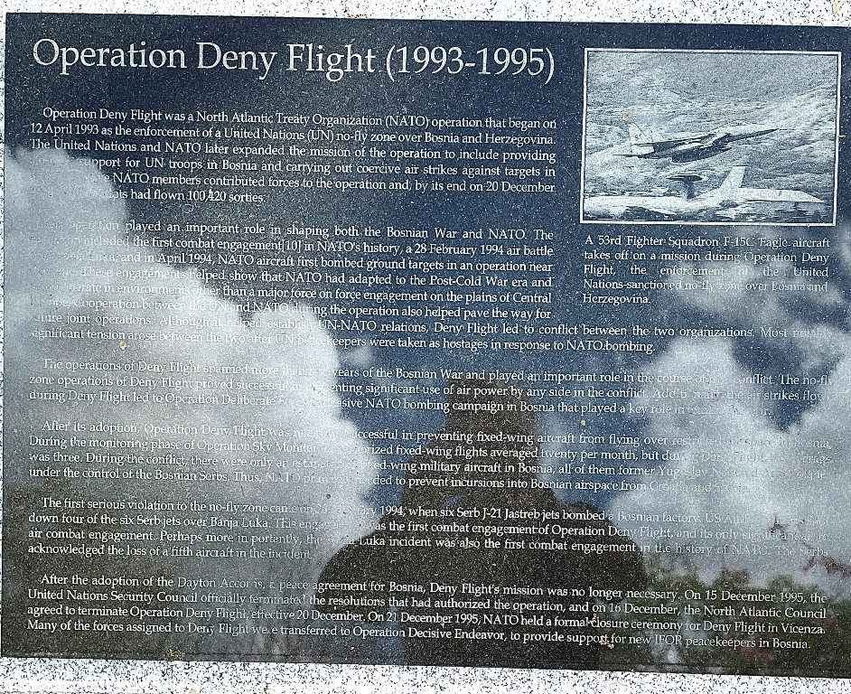 OPERATION DENY FLIGHT MEMORIAL PLAQUE